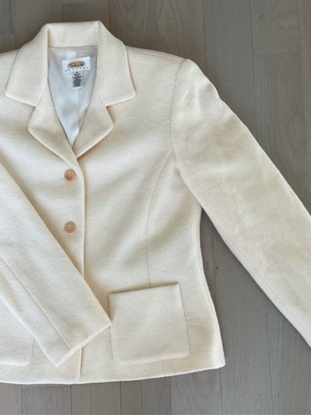 Talbots women petite size 4 cream wool blazer - Like New
